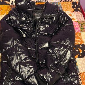 Calvin Klein Shiny Black Puffer Coat